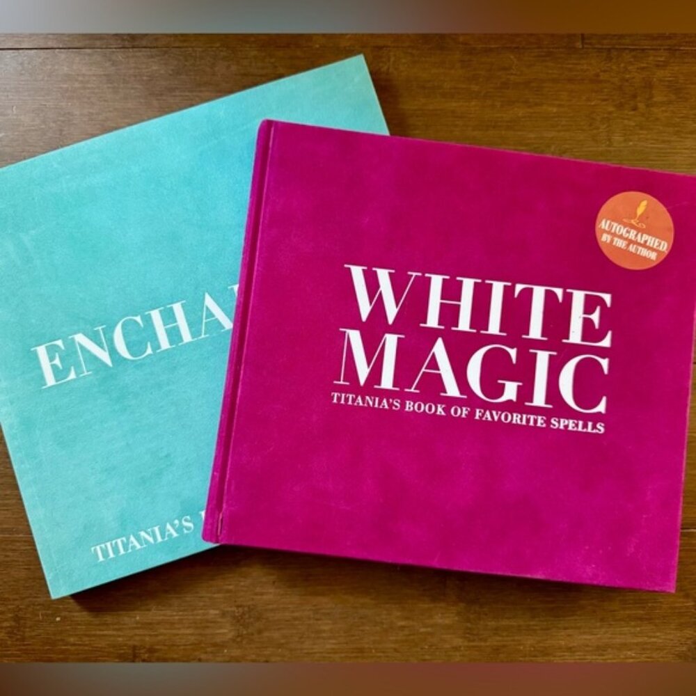 Vintage Signed White Magic and Enchantment Coffee Table Book Set